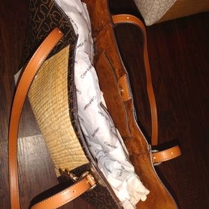 Calvin Klein purse brown and tan